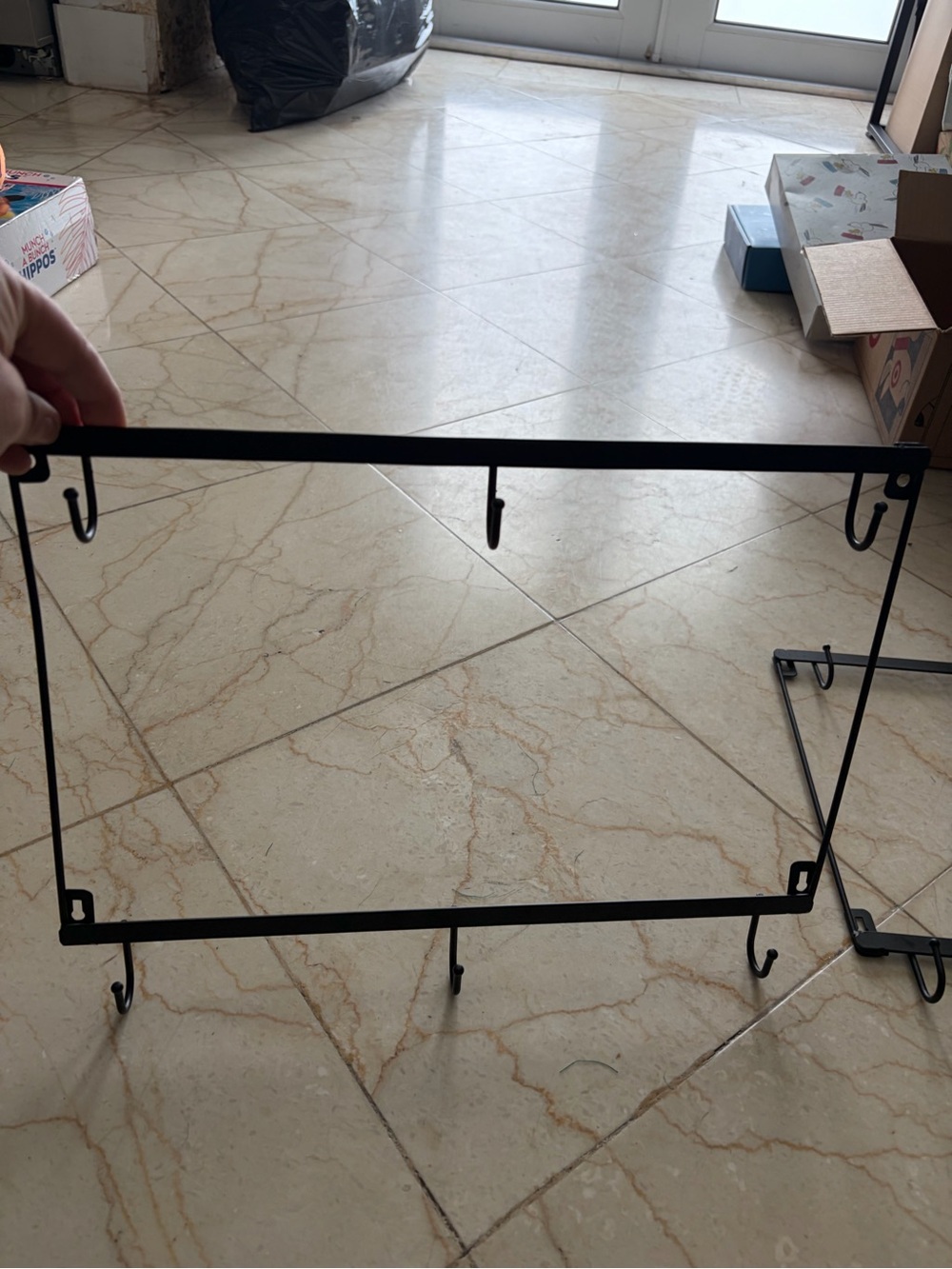 Black Metal Multi-Hook Display Rack – Home Accents